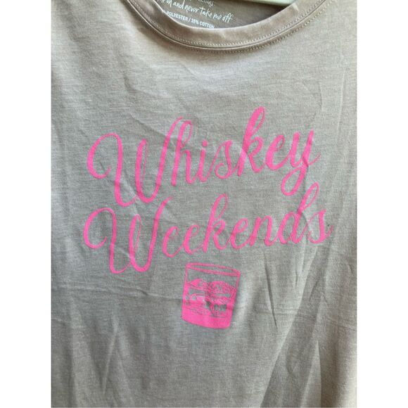 Torrid Women's Relaxed Fit Whiskey Weekends Signature Jersey Tee Tan 1X NEW - Picture 4 of 6